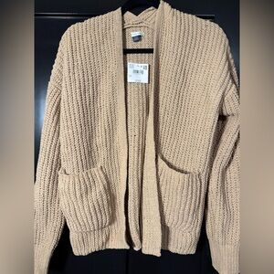 AE Beige Knit Cardigan Sweater